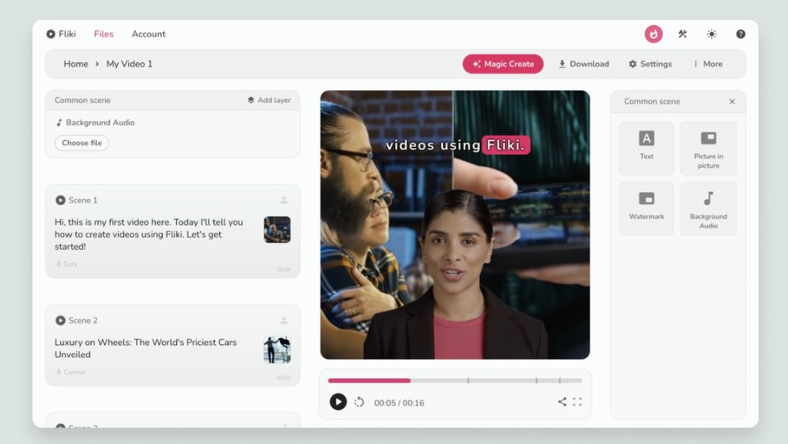 Fliki AI ecommerce product video editor