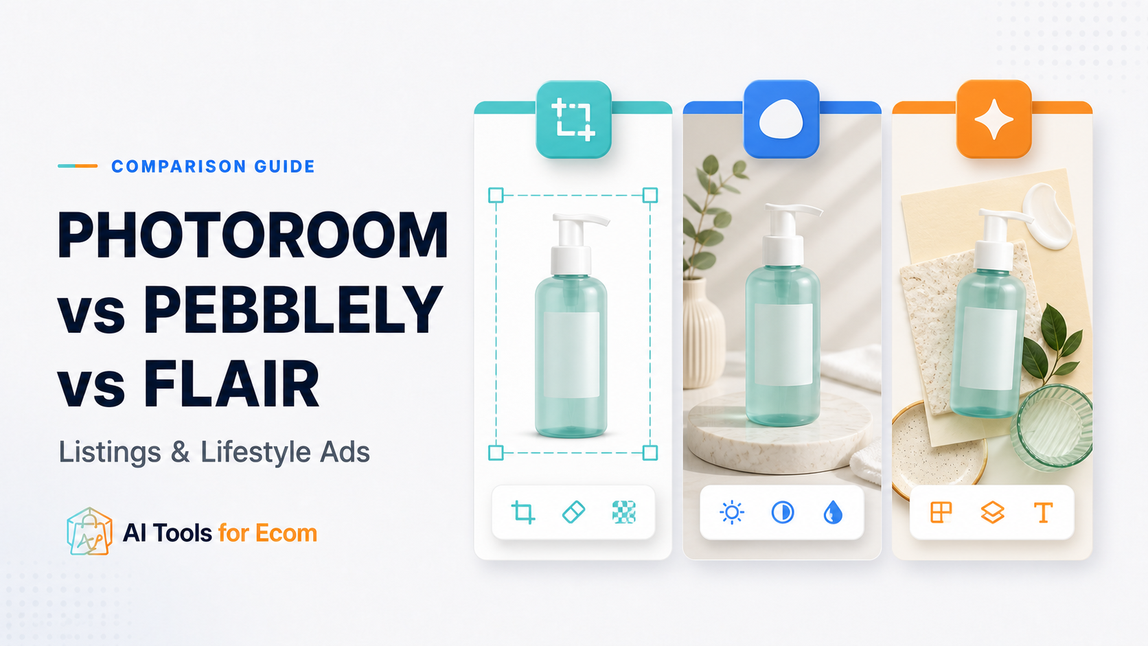 PhotoRoom vs Pebblely vs Flair ecommerce product photography comparison