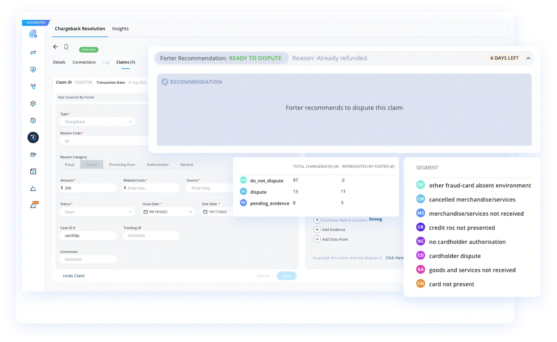 Forter Trust Platform interface illustrating identity intelligence and ecommerce risk decisioning