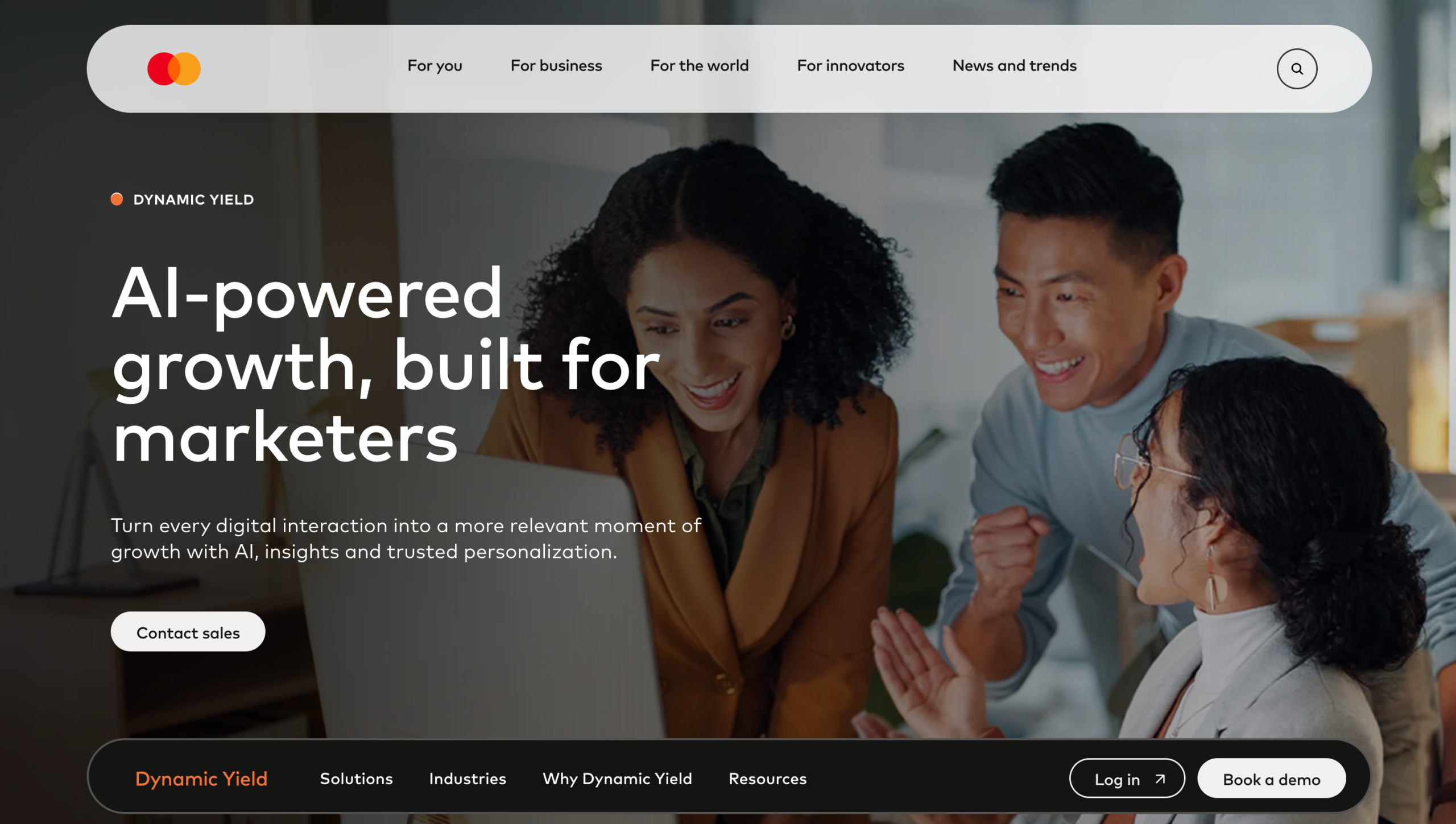 Mastercard Dynamic Yield official experience personalization visual