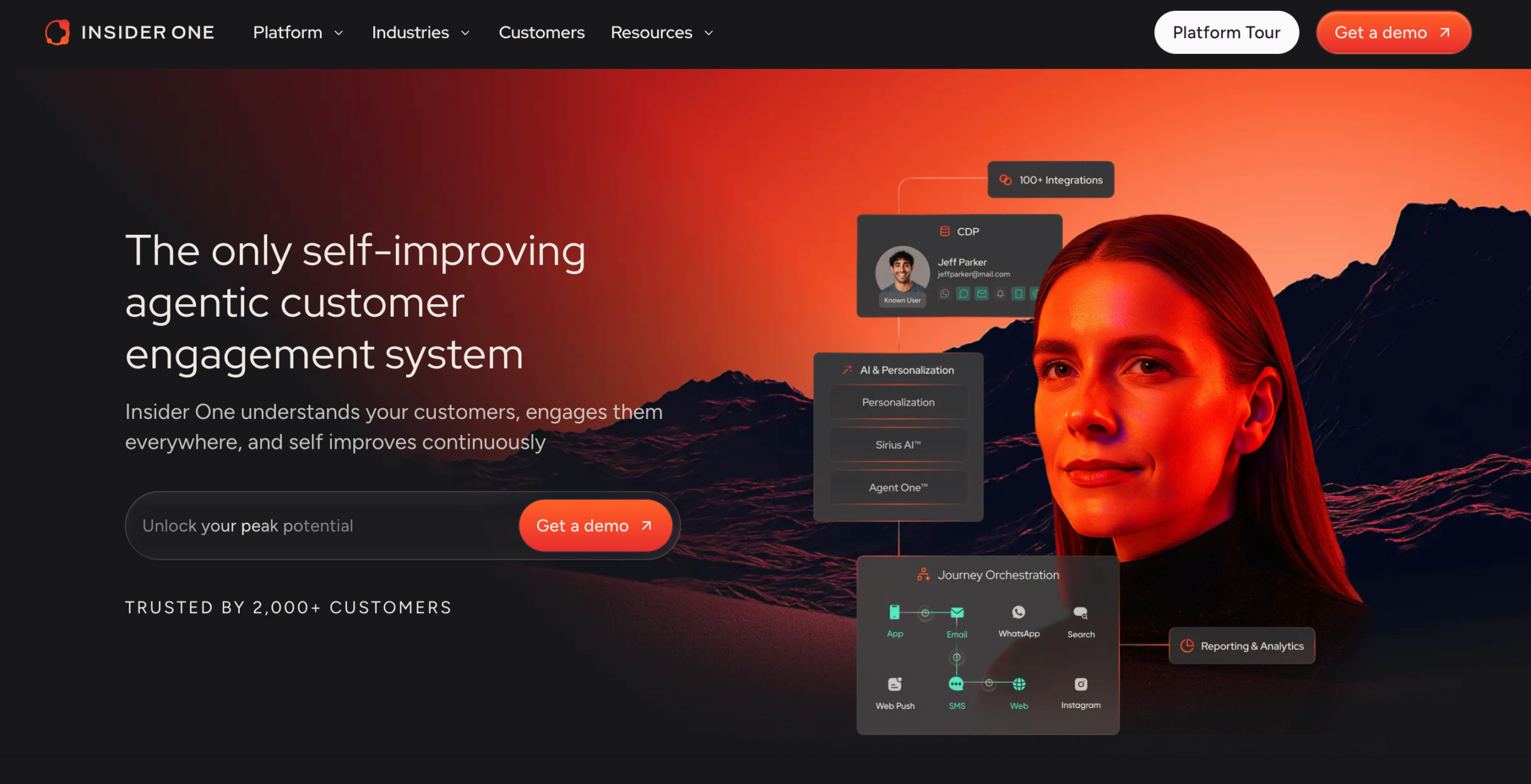 Insider One official visual of its customer engagement platform dashboard
